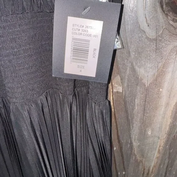 Marina Pleated Midi Dress Black Size 4 - Picture 5 of 13